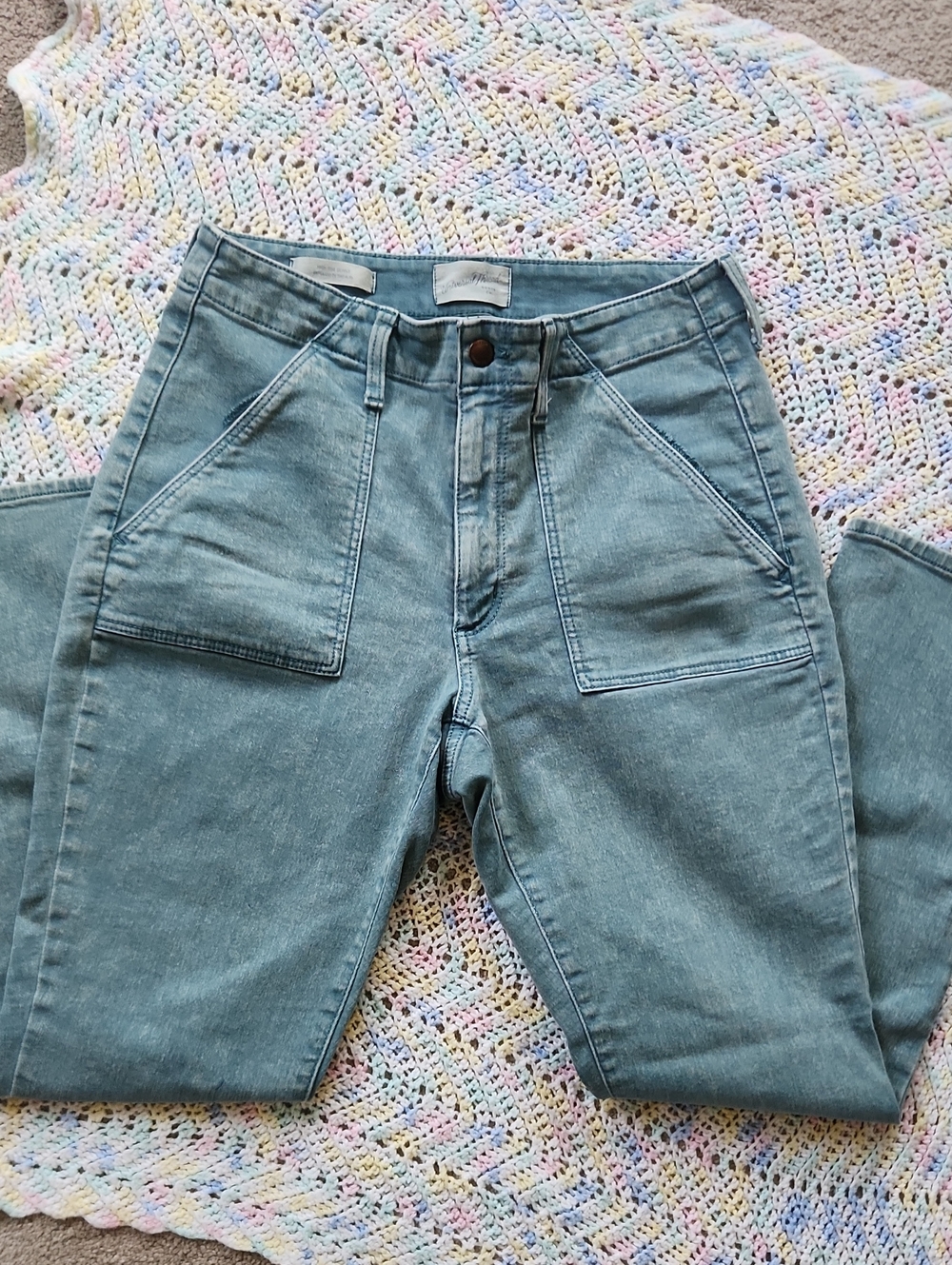 Universal Thread Women's High-Rise Patch Pocket Jeans — Teal